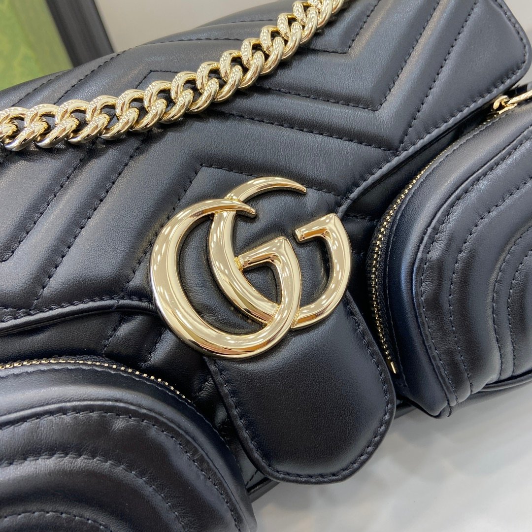 GG Marmont Small Multi-Pocket Bag #795228 Black - Image 5
