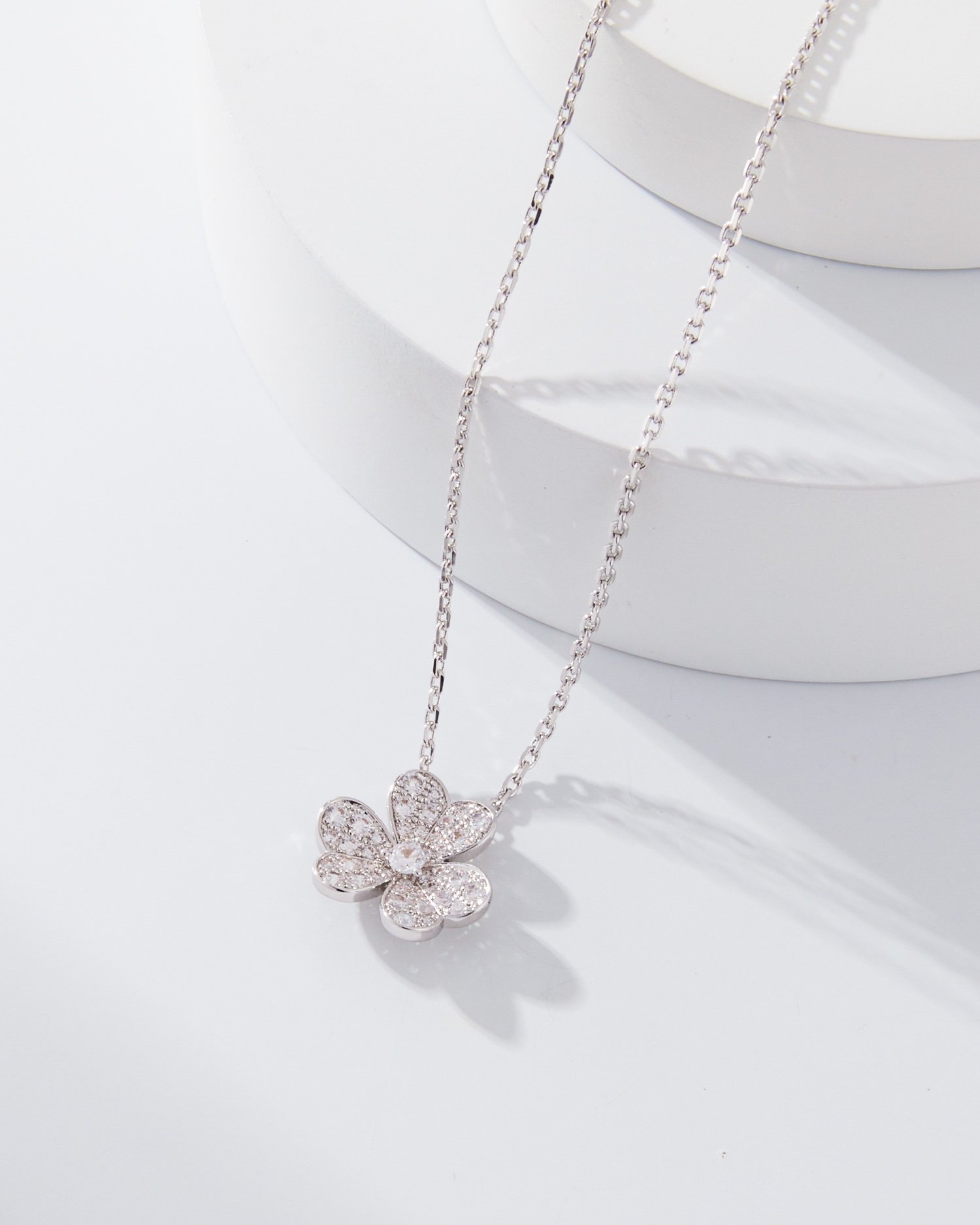 Van Cleef Arpels VCA Full Diamond Clover Necklace - Image 4