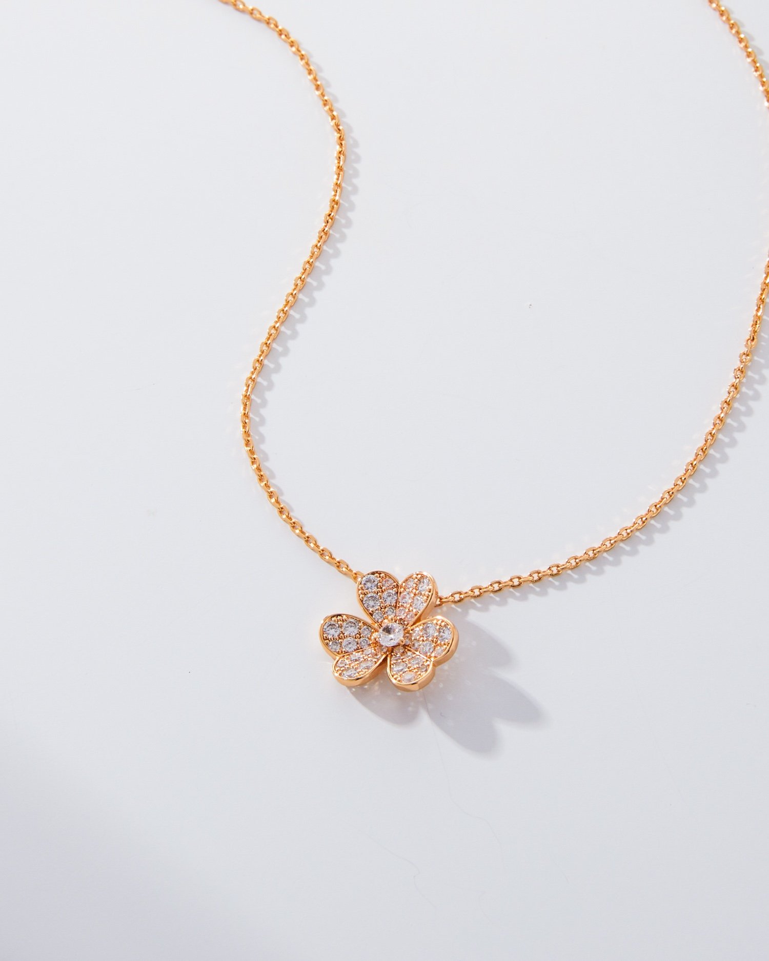 Van Cleef Arpels VCA Full Diamond Clover Necklace - Image 7