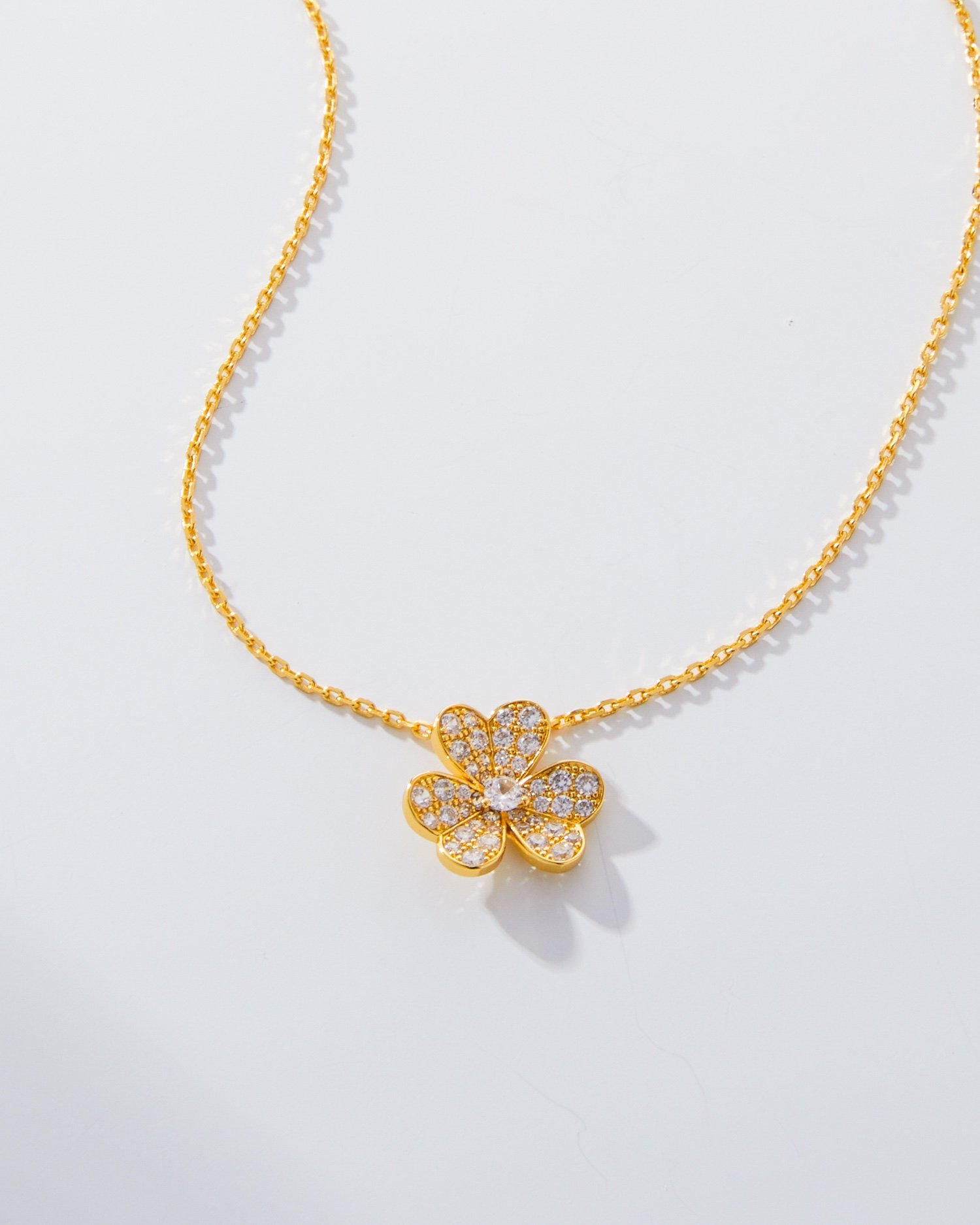 Van Cleef Arpels VCA Full Diamond Clover Necklace - Image 5