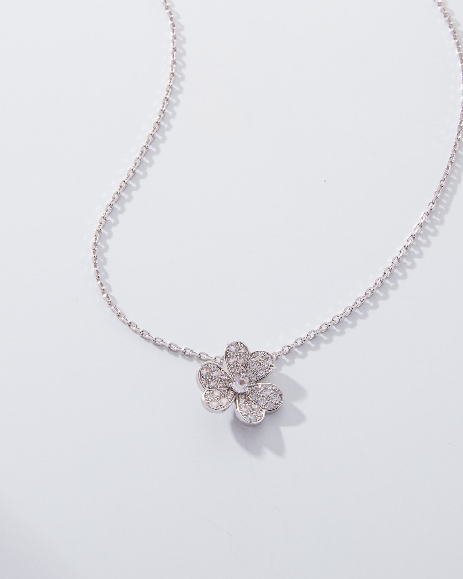 Van Cleef Arpels VCA Full Diamond Clover Necklace - Image 6