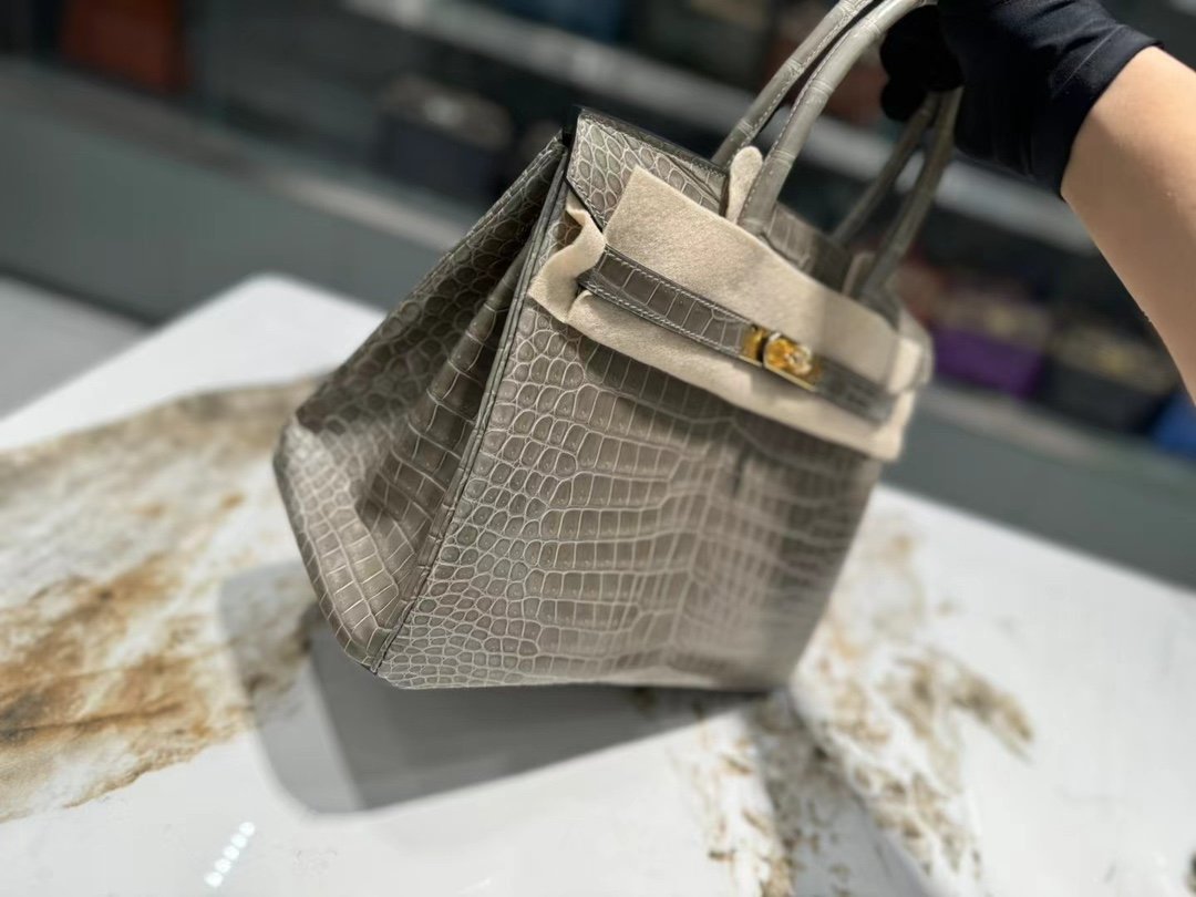 New Birkin 30cm imported saltwater crocodile, top craftsmanship, fully hand-sewn - Image 3