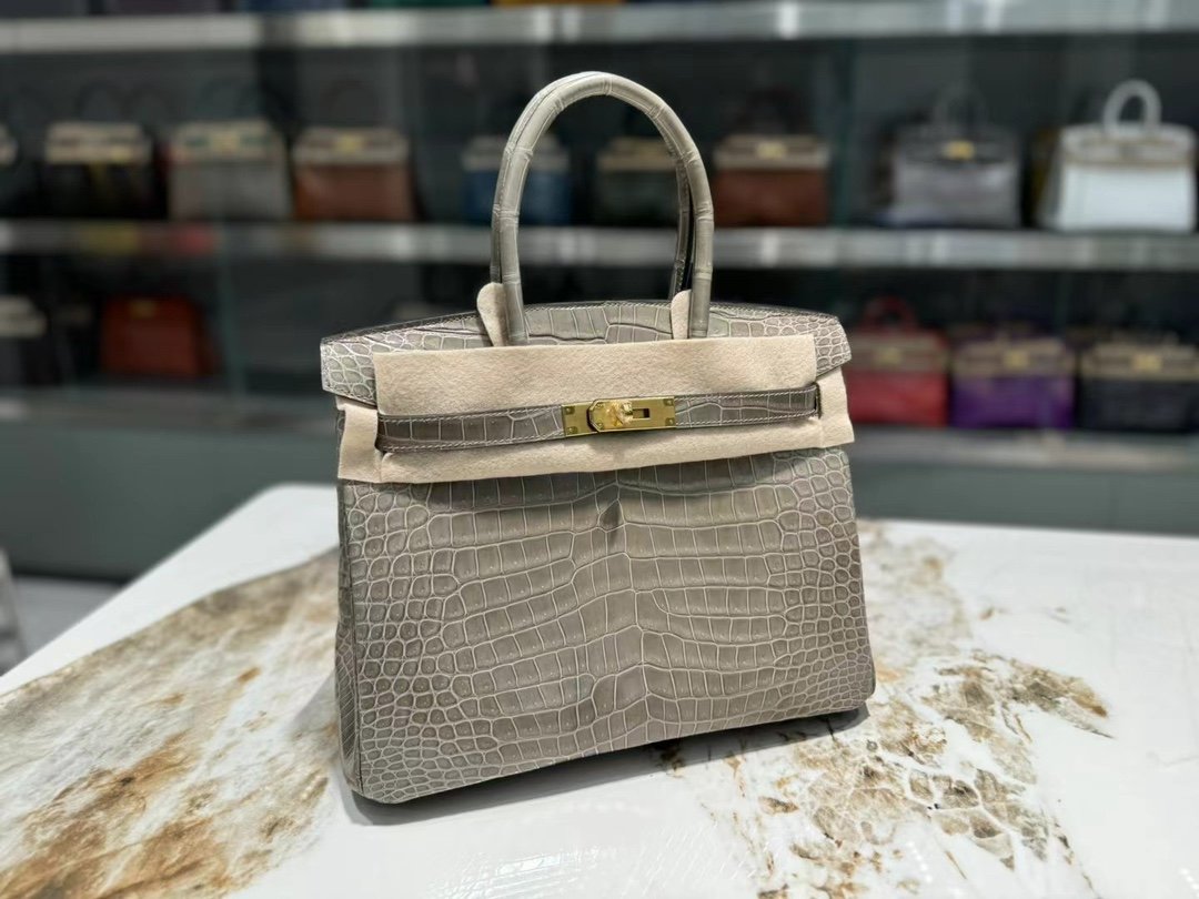 New Birkin 30cm imported saltwater crocodile, top craftsmanship, fully hand-sewn - Image 6