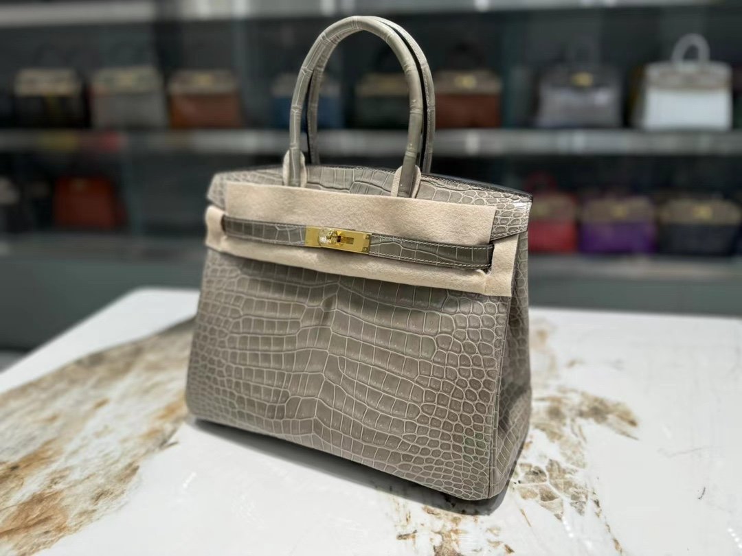 New Birkin 30cm imported saltwater crocodile, top craftsmanship, fully hand-sewn - Image 2