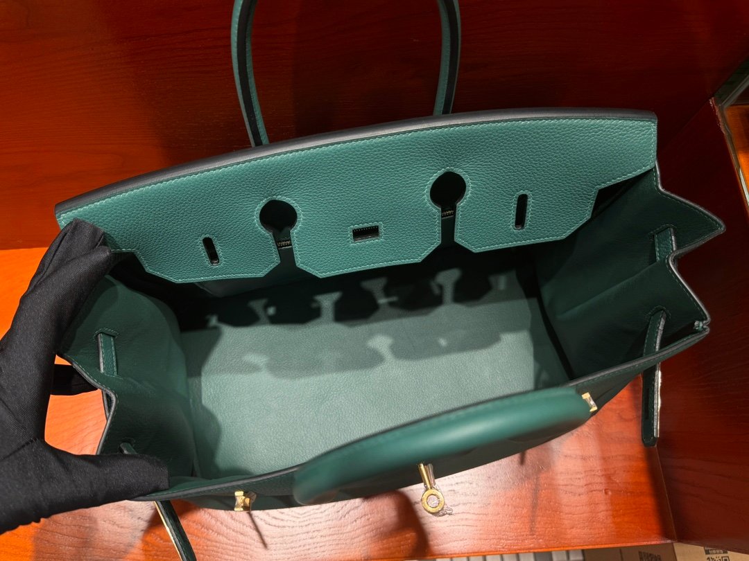 H Birkin 35cm【Birkin bag】togo leather Handmade Peacock Green - Image 8