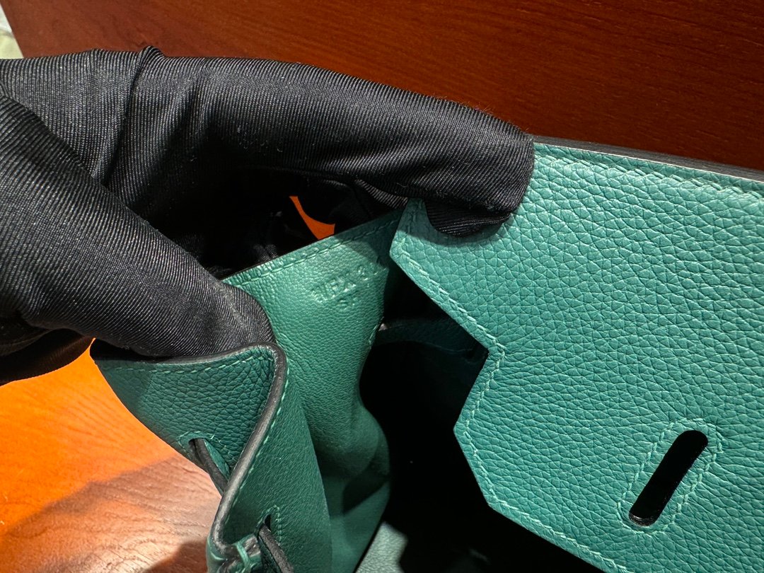 H Birkin 35cm【Birkin bag】togo leather Handmade Peacock Green - Image 7