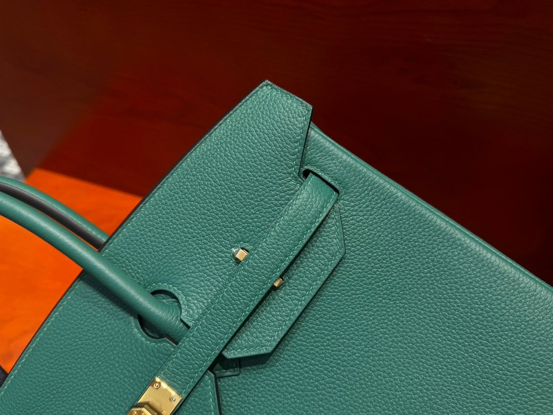 H Birkin 35cm【Birkin bag】togo leather Handmade Peacock Green - Image 4