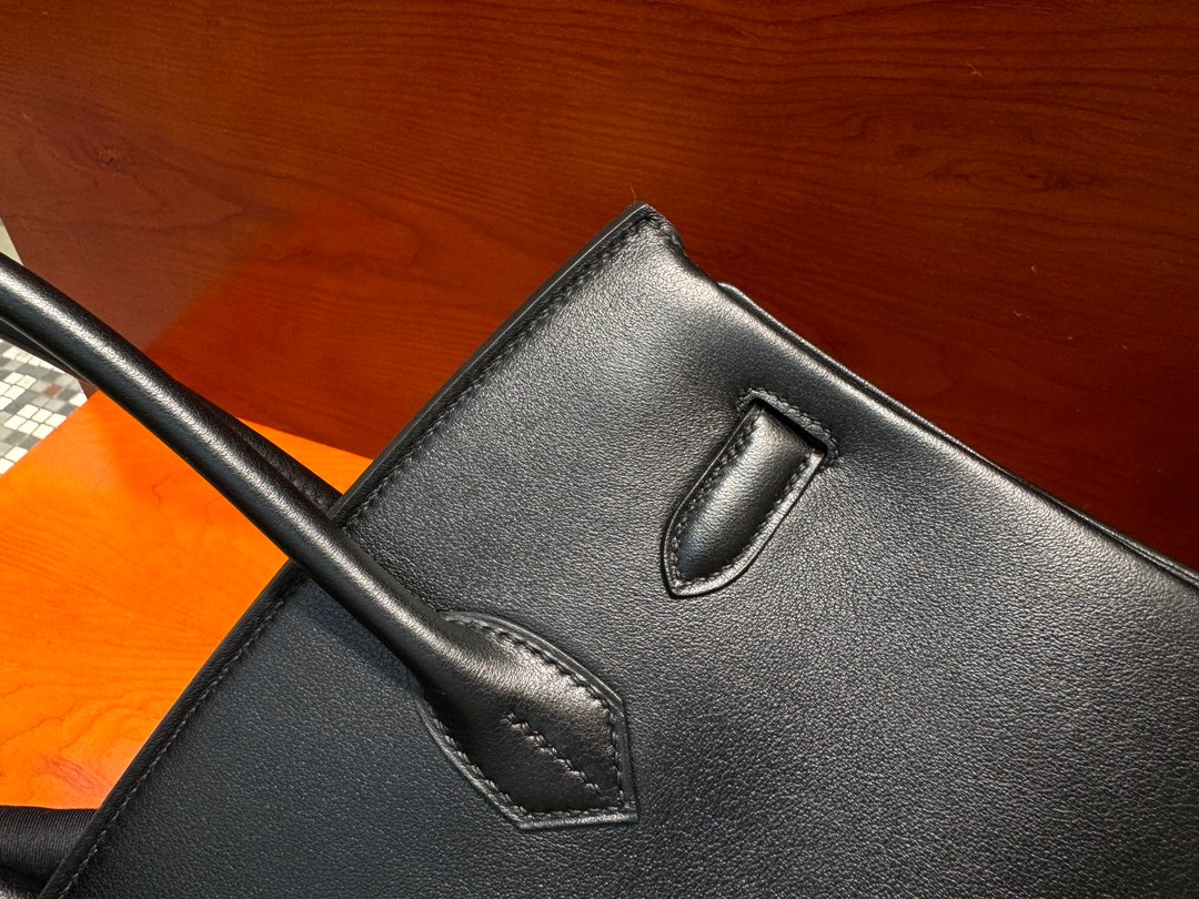 H Shoulder Birkin 29cm Swift leather Handmade Black - Image 5