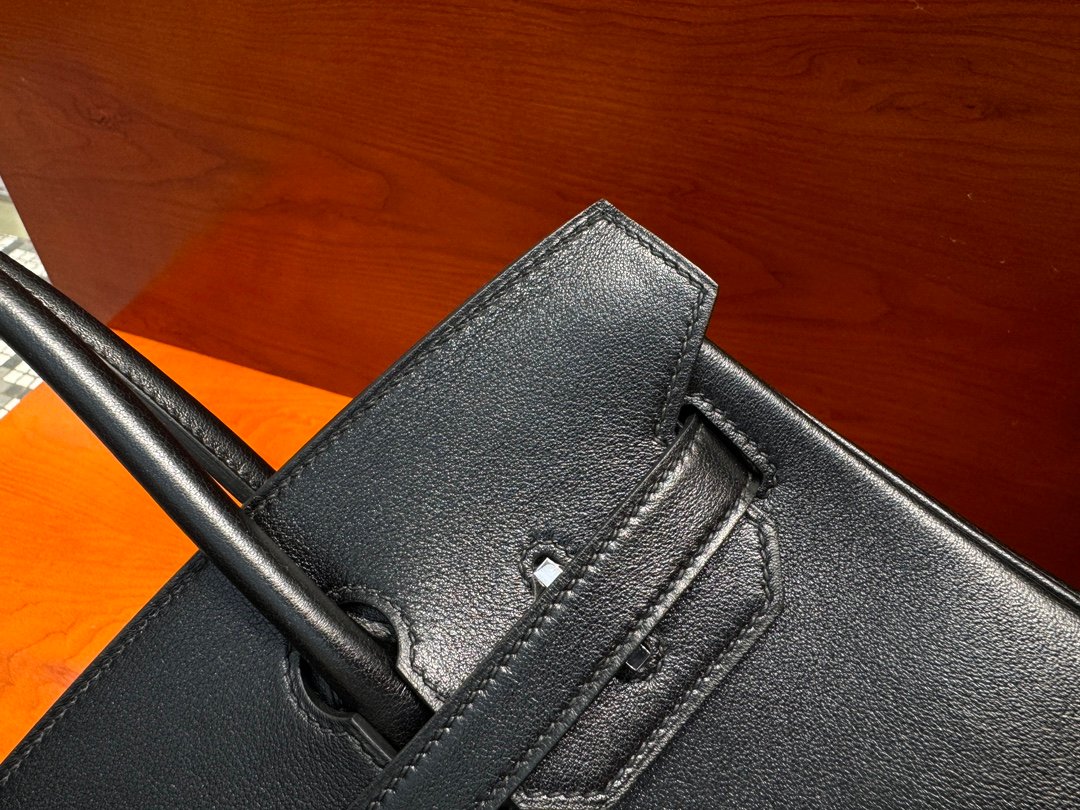 H Shoulder Birkin 29cm Swift leather Handmade Black - Image 4