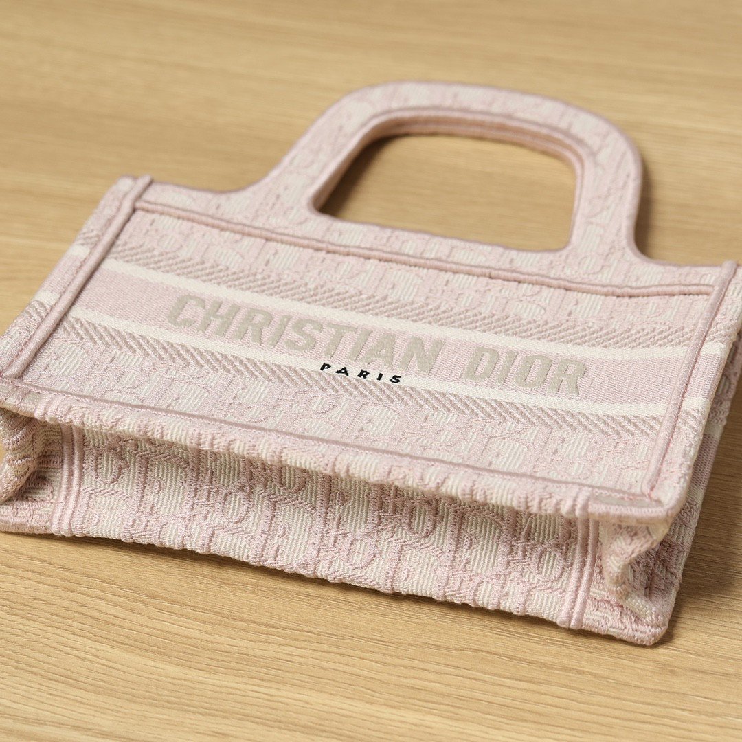 Mini Book Tote Handbag
Rose Pink Oblique Print - Image 5