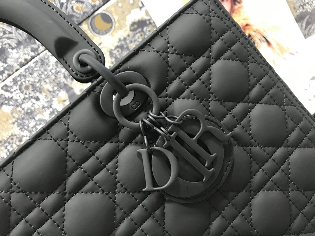 Lady Dior seven-grid frosted rattan check cowhide flap handbag - Image 6