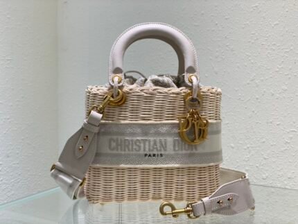 The new woven Lady Dior is carefully woven by hand with wicker.