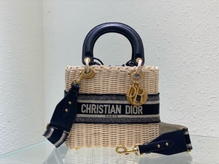 The new woven Lady Dior is carefully woven by hand with wicker.