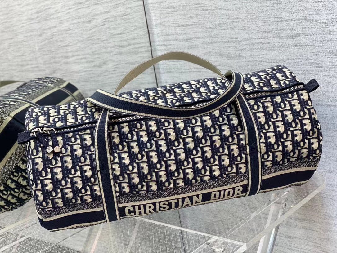 Dior top imported original embroidered canvas travel bag