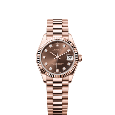 The Oyster Perpetual Datejust 31 in 18 ct Everose gold with a chocolate-coloured diamond-set dial and a President bracelet. -m278275-0010 - Image 6
