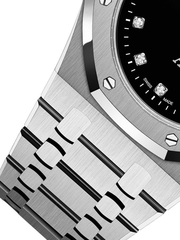 Silver 904L steel with black dial ?C Watch ?C 39mm - Image 4