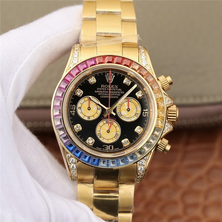 Daytona Rainbow Diamond Yellow Gold Stainless Steel 40mm - Image 2