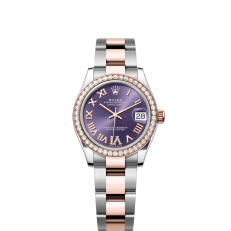 The Oyster Perpetual Datejust 31 is available in Everose gold and Oystersteel. with a diamond-set eggplant purple dial and an Oyster bracelet. -m278381rbr-0019 - Image 6