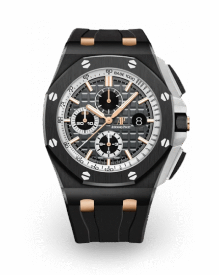 Black strap ?C Titanium dark grey dial ?C Watch ?C 44mm