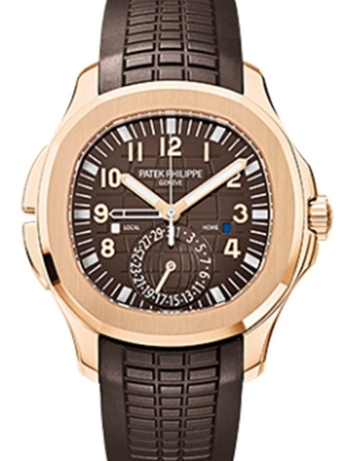 Aquanaut Brown Embossed Arabic Dial Rose Gold Composite Men's Watch 5164R-001