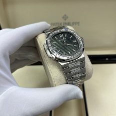 Green dial silver stainless steel strap men's watch 40 mm - Image 21