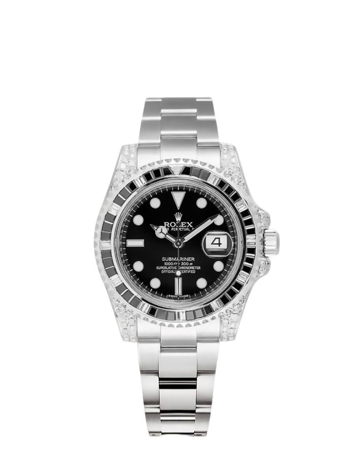 Rolex Submariner Silver Black Diamond 40mm