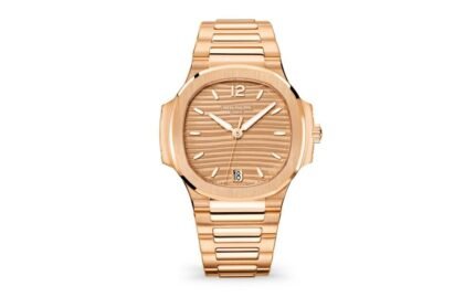 Honey gold dial rose gold stainless steel strap watch 35.2 mm