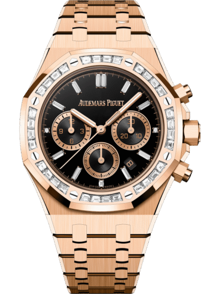 Rose gold strap 904L steel black dial ?C Watch ?C 38 mm