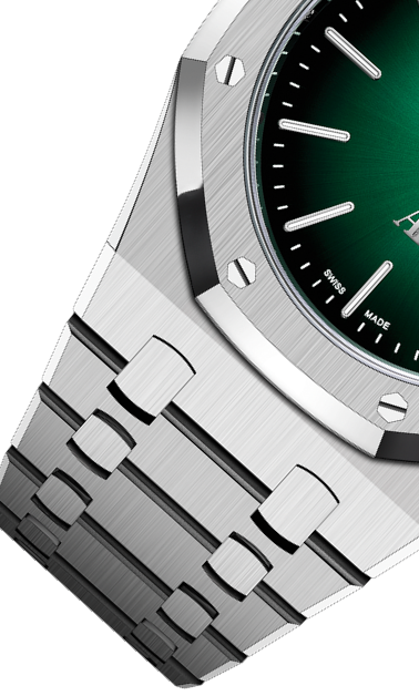 Silver 904L Steel Smoked Green Dial ?C Watch ?C 39mm - Image 5