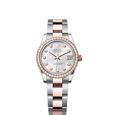 The Oyster Perpetual Datejust 31 is available in Everose gold and Oystersteel. with a diamond-set white mother-of-pearl dial and an Oyster bracelet. -m278381rbr-0025 - Image 6