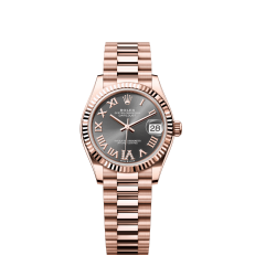 The Oyster Perpetual Datejust 31 in 18 ct Everose gold with a grey diamond-set dial and a President bracelet. -m278275-0033 - Image 6