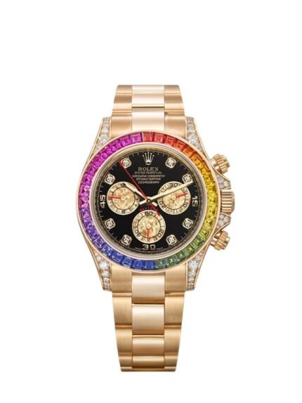 Daytona Rainbow Diamond Yellow Gold Stainless Steel 40mm