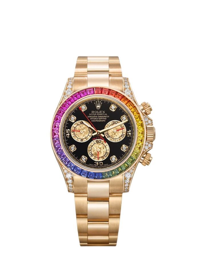 Daytona Rainbow Diamond Yellow Gold Stainless Steel 40mm