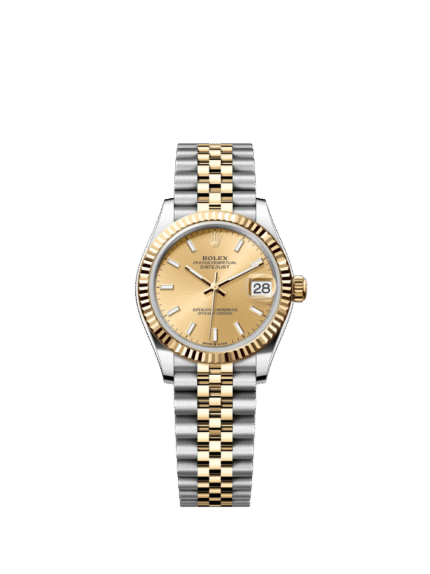 The Oyster Perpetual Datejust 31 in yellow gold and Oystersteel with a champagne-coloured dial and a Jubilee bracelet. -m278273-0014