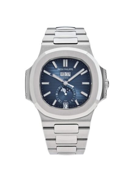 Blue-black dial. silver stainless steel strap. watch 40.5 mm