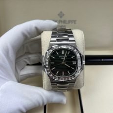 Green dial silver stainless steel strap men's watch 40 mm - Image 30