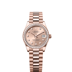 The Oyster Perpetual Datejust 31 in 18 ct Everose gold with a rose gold-tone diamond-set dial and a President bracelet. -m278285rbr-0025 - Image 6