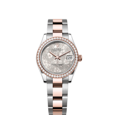 The Oyster Perpetual Datejust 31 is available in Everose gold and Oystersteel with a diamond-set silver-toned floral dial and an Oyster bracelet. -m278381rbr-0031 - Image 6