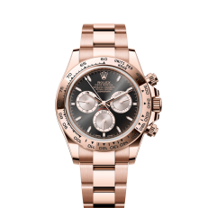 The Oyster Perpetual Cosmograph Daytona in 18 ct Everose gold features a glossy black and sunrise gold dial and an Oyster bracelet with an engraved tachymeter on an 18-carat Everose gold bezel. -m126505-0001 40mm - Image 20