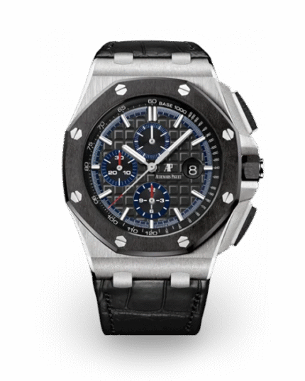 Black strap ?C Titanium black dial ?C Watch ?C 44mm