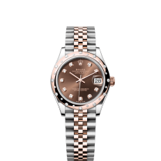 The Oyster Perpetual Datejust 31 is available in Everose gold and Oystersteel with a chocolate-coloured diamond-set dial and a Jubilee bracelet. -m278341rbr-0028 - Image 6