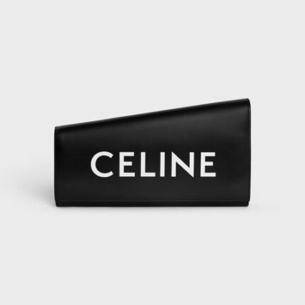 ASYMETRIC CLUTCH IN SHINY CALFSKIN WITH CELINE PRINT BLACK
