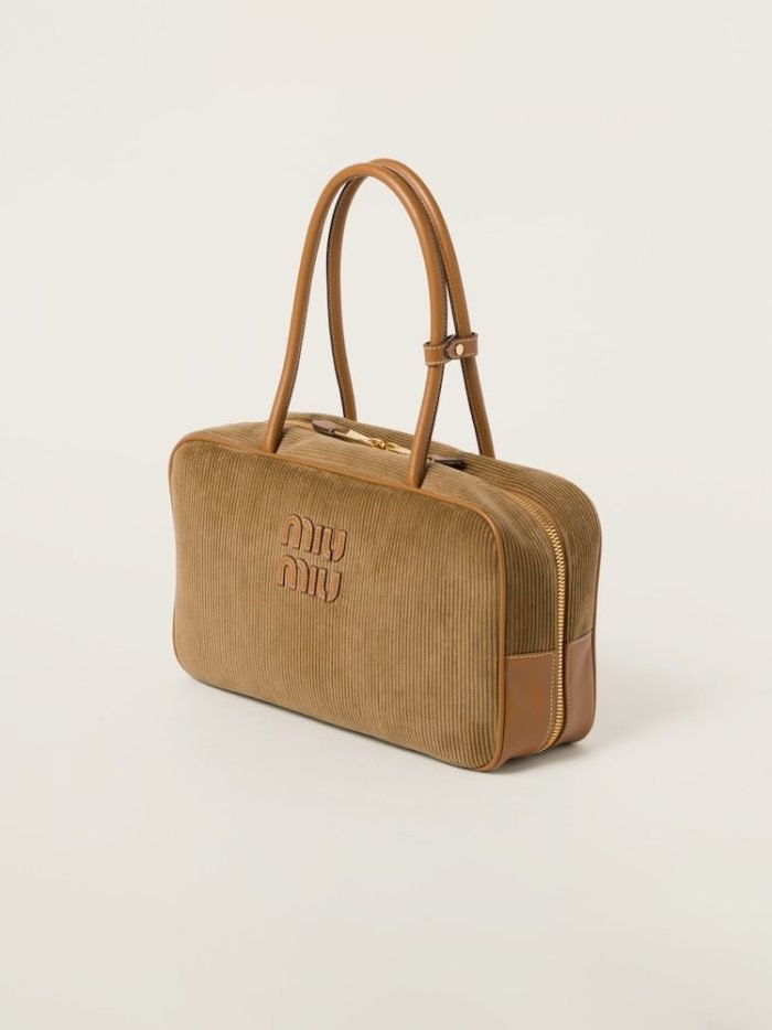 Beau corduroy top-handle bag - Image 2