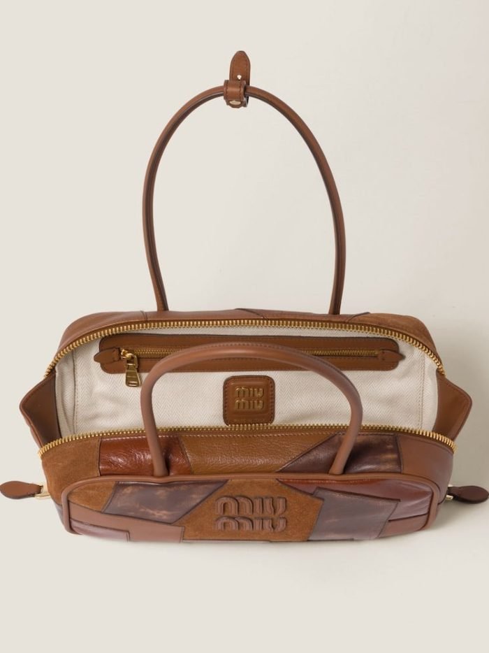 Beau leather patchwork bag - Image 4