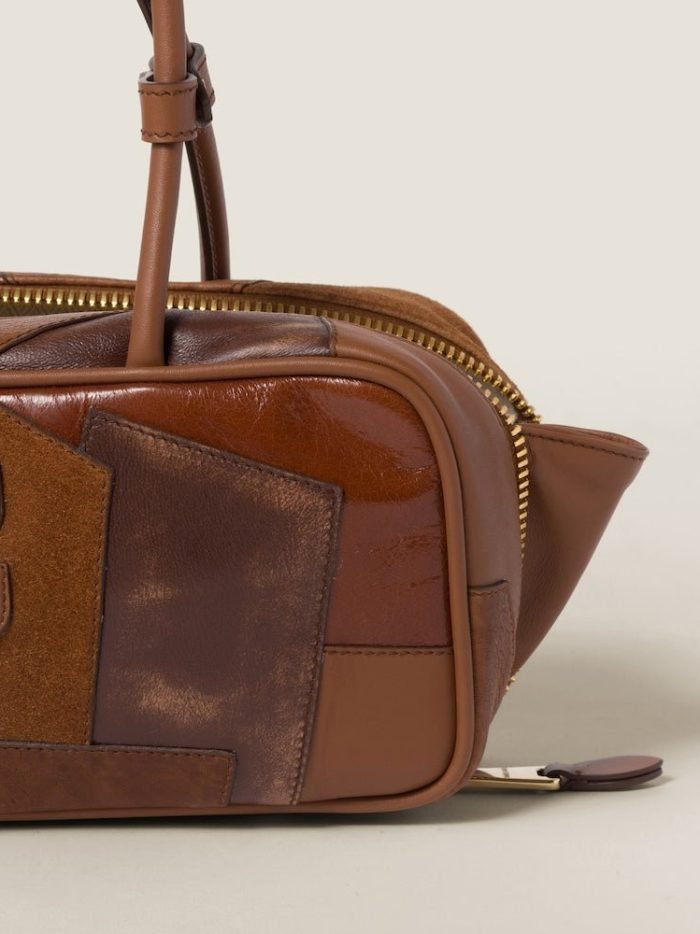 Beau leather patchwork bag - Image 5