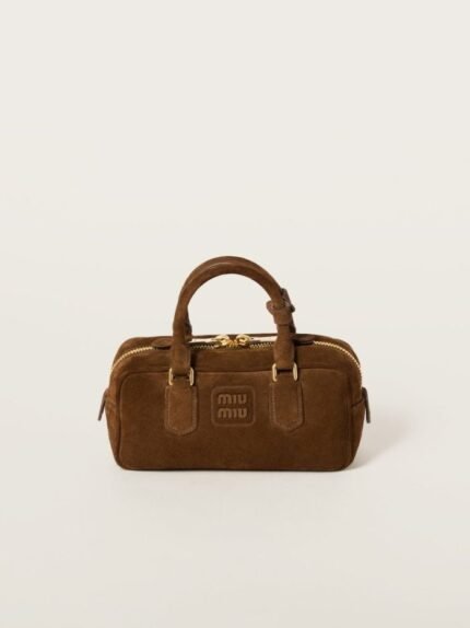 Arcadie padded suede top-handle bag