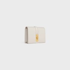 CARD HOLDER WITH FLAP 16 IN SATINATED CALFSKIN WHITE COTTON - Image 7