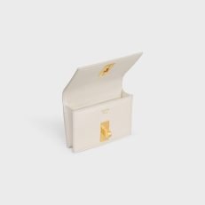 CARD HOLDER WITH FLAP 16 IN SATINATED CALFSKIN WHITE COTTON - Image 9